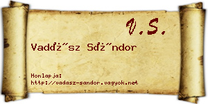 Vadász Sándor névjegykártya