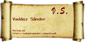 Vadász Sándor névjegykártya