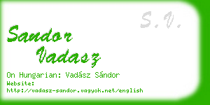 sandor vadasz business card