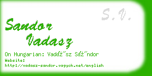 sandor vadasz business card